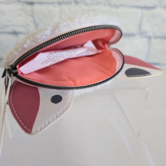 Loungefly Pua Moana Pig Sidekick Fuzzy Disney Princess Coin Pouch Wallet New - Picture 13 of 16